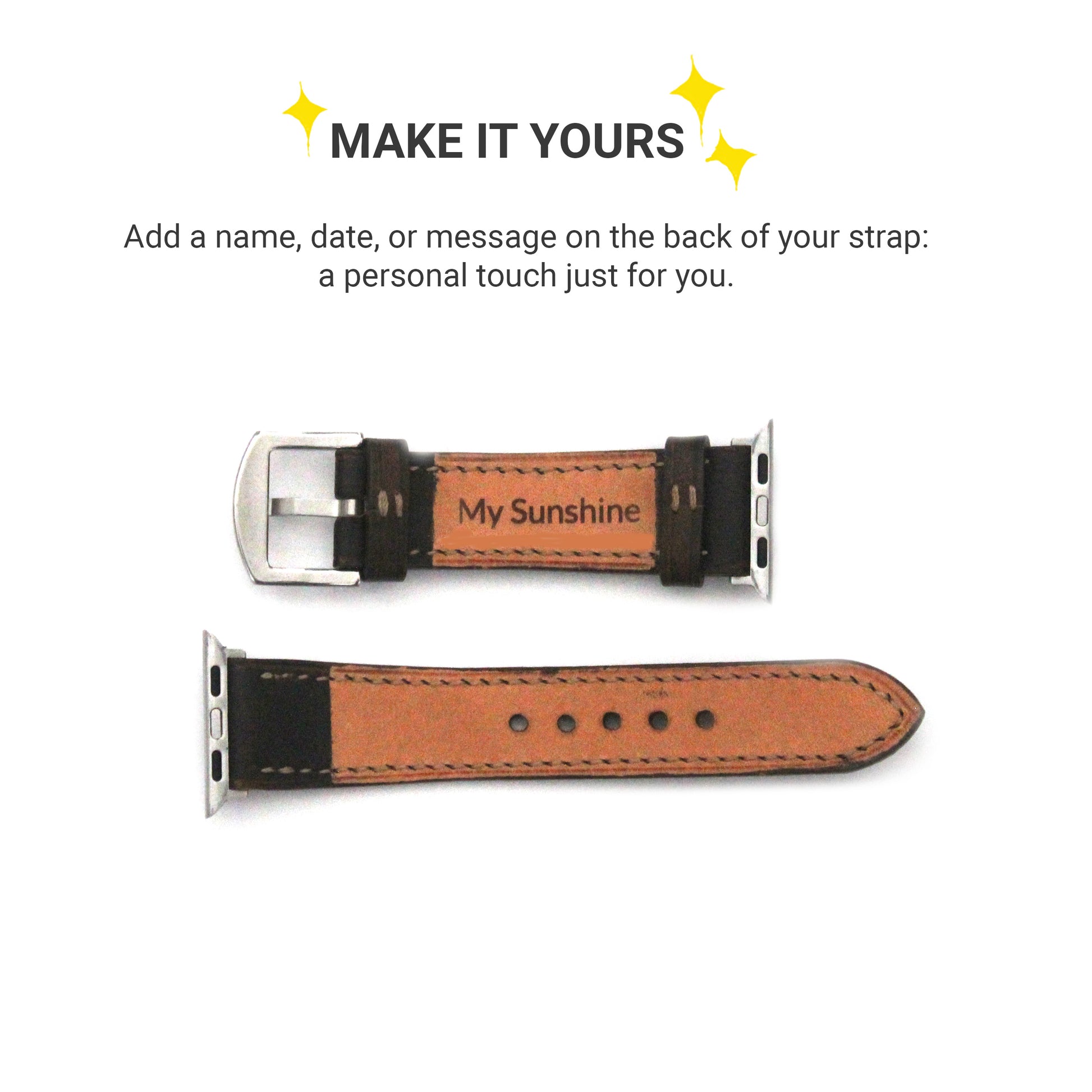 personalization option on watch strap