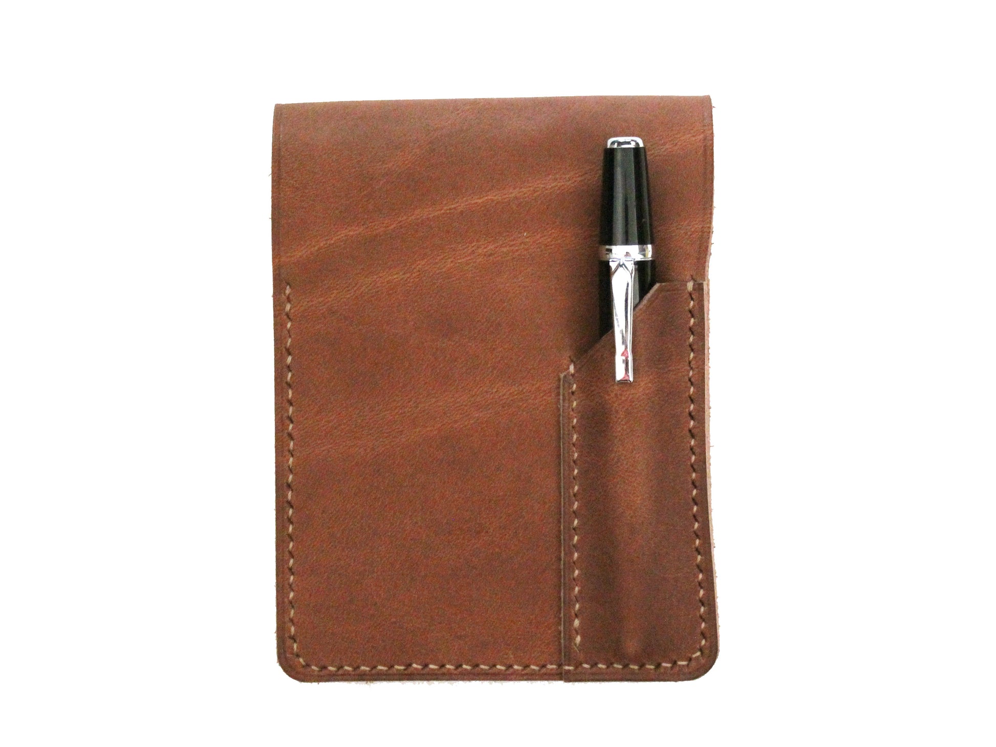 Hand Stitched Italian Leather Rhodia Notepad Cover with a pen pocket