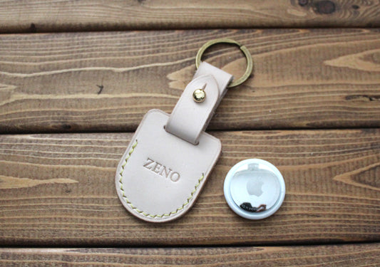 Personalized Leather AirTag Case – Handmade Full Grain Leather