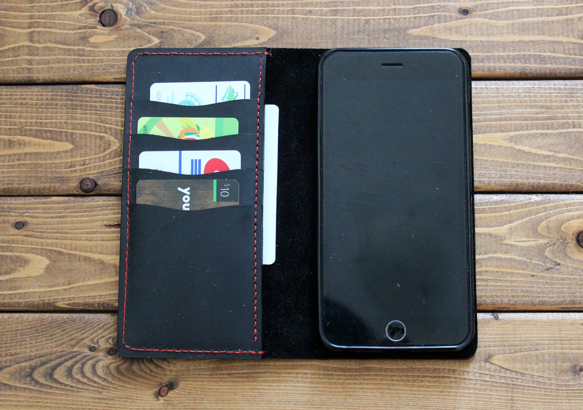 Black iphone case with card slots 
