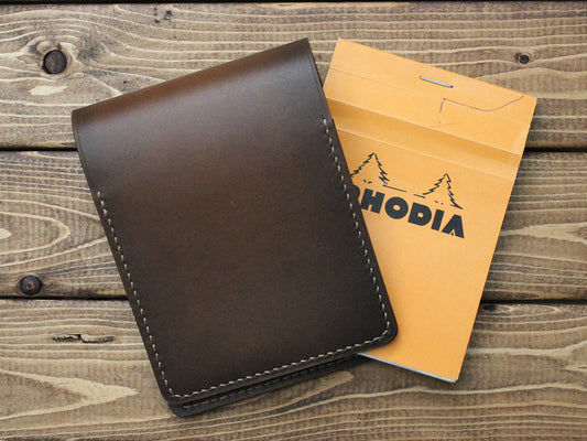 Hand Burnished Calf Italian Leather Rhodia Notebook Cover: Personalized Journal