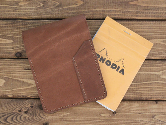 Hand Stitched Italian Leather Rhodia Notepad Cover - Personalized